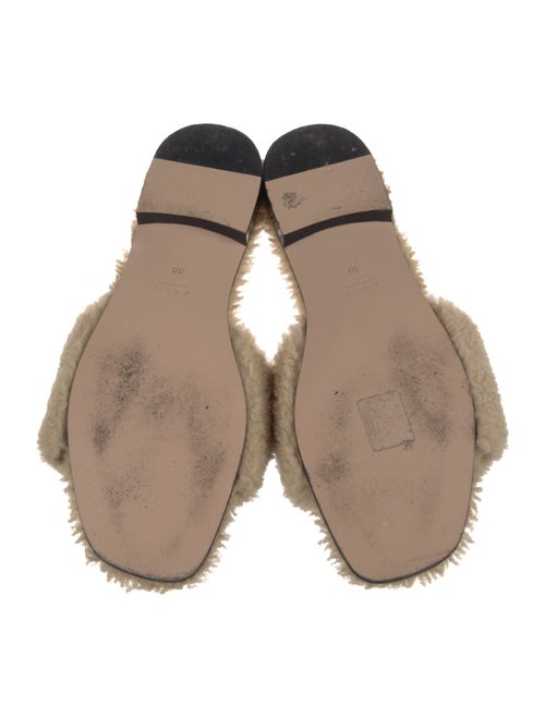 Gucci Interlocking G Logo Shearling Slides