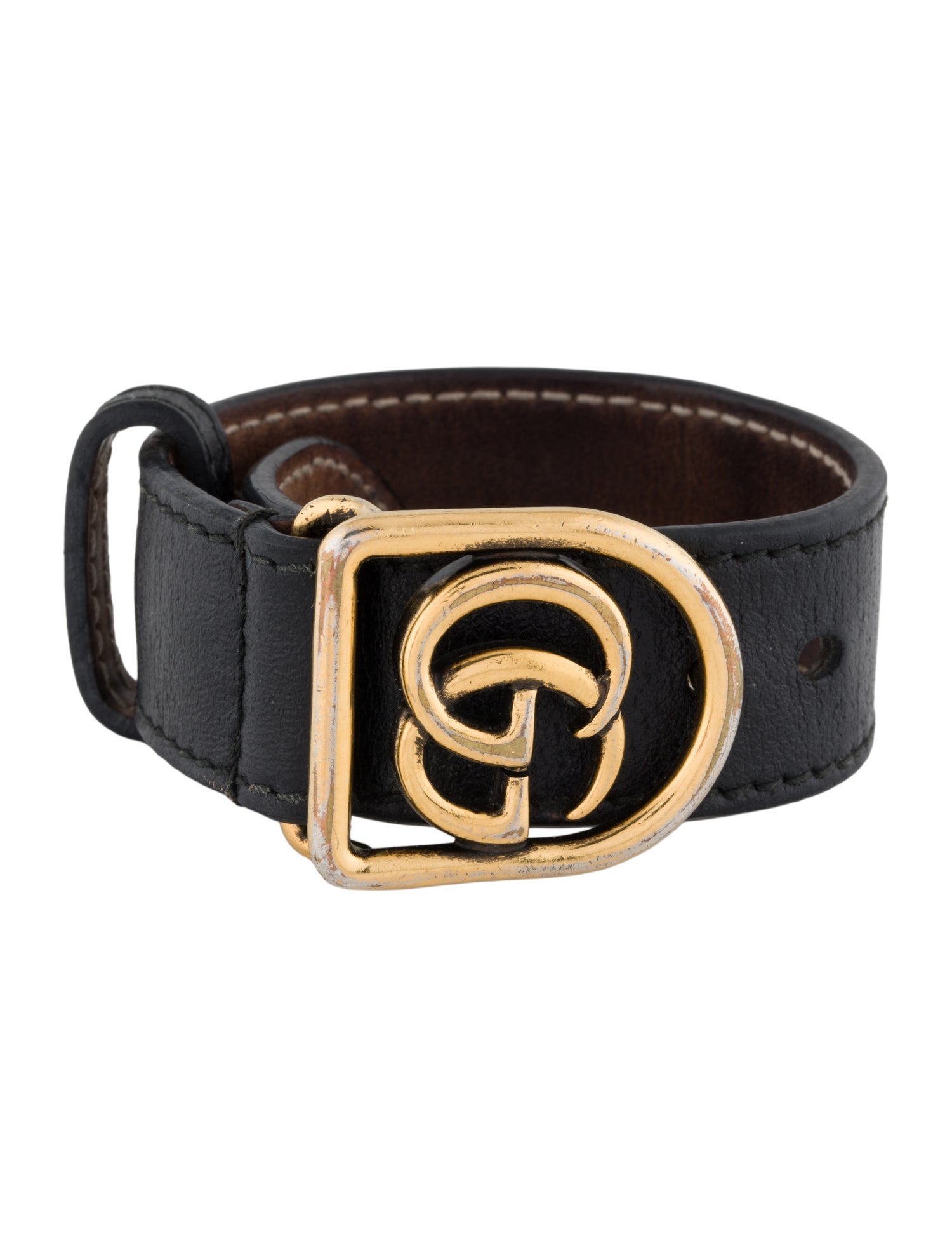 Gucci Leather Double G Wrap Bracelet