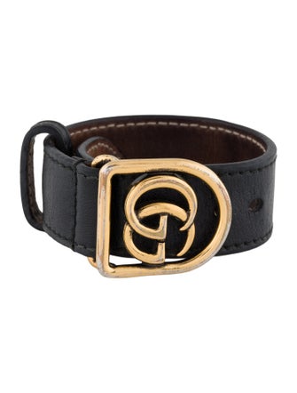 Gucci Leather Double G Wrap Bracelet