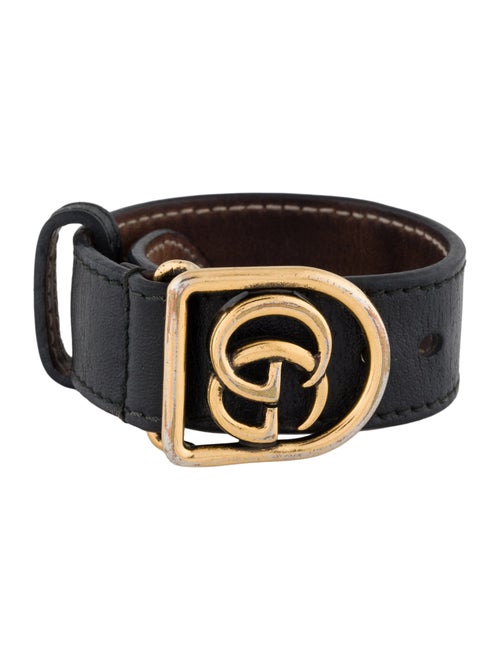 Gucci Leather Double G Wrap Bracelet