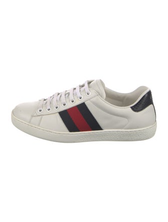 Gucci Web Accent Leather Sneakers