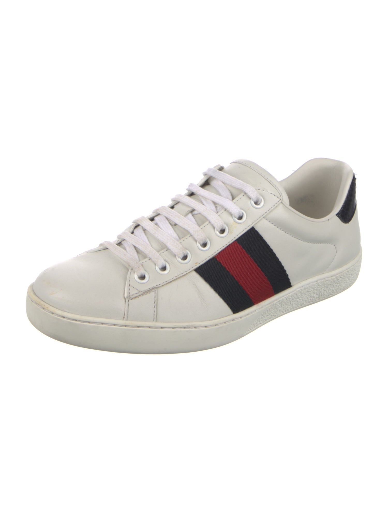 Gucci Web Accent Leather Sneakers