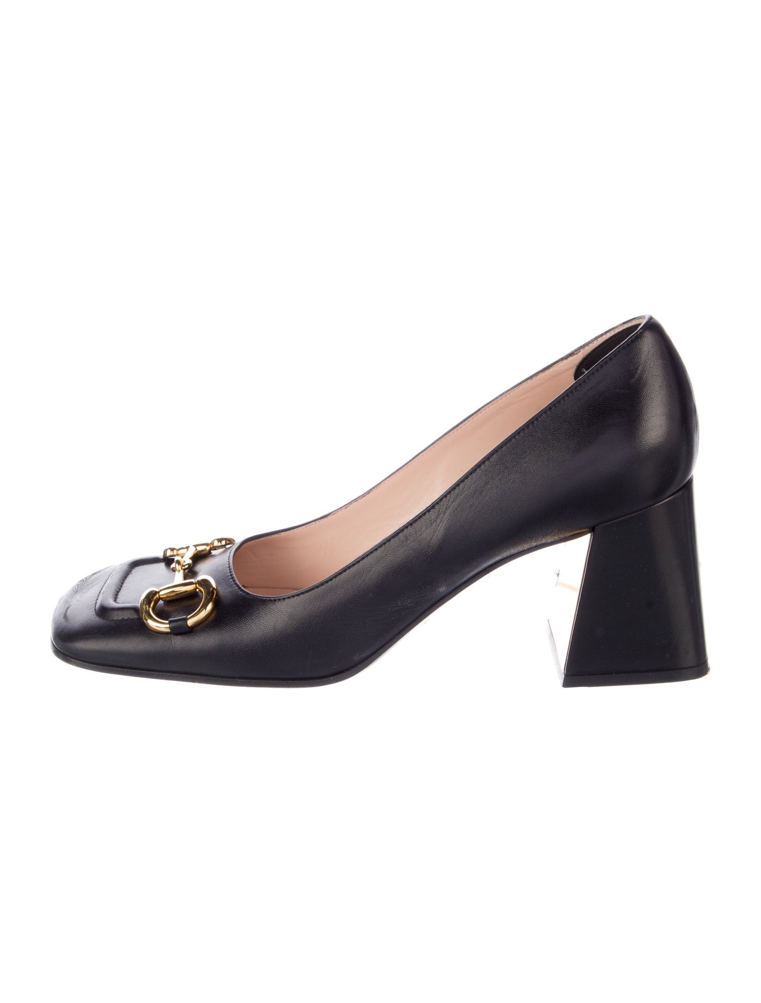 Gucci Horsebit Accent Leather Pumps