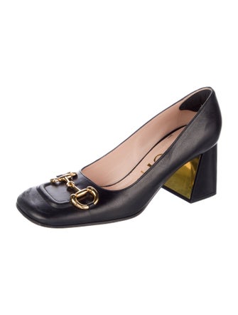 Gucci Horsebit Accent Leather Pumps