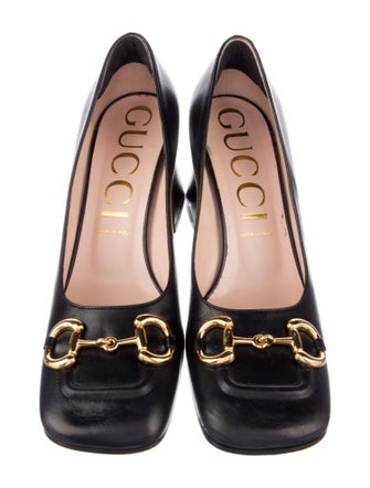 Gucci Horsebit Accent Leather Pumps