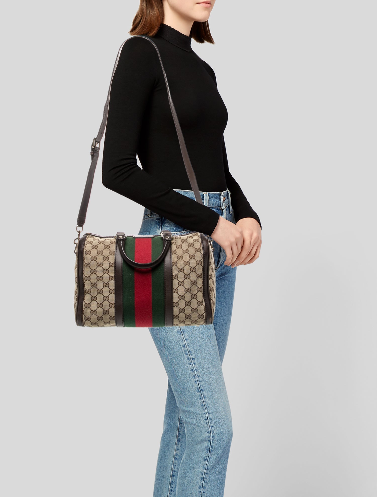 Gucci GG Canvas Web Boston Medium