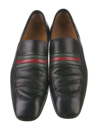 Gucci Web Accent Leather Dress Loafers