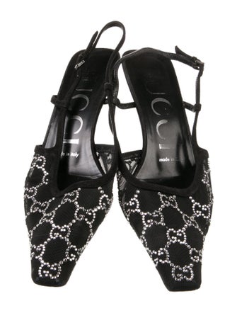 Gucci GG Logo Mesh Slingback Pumps