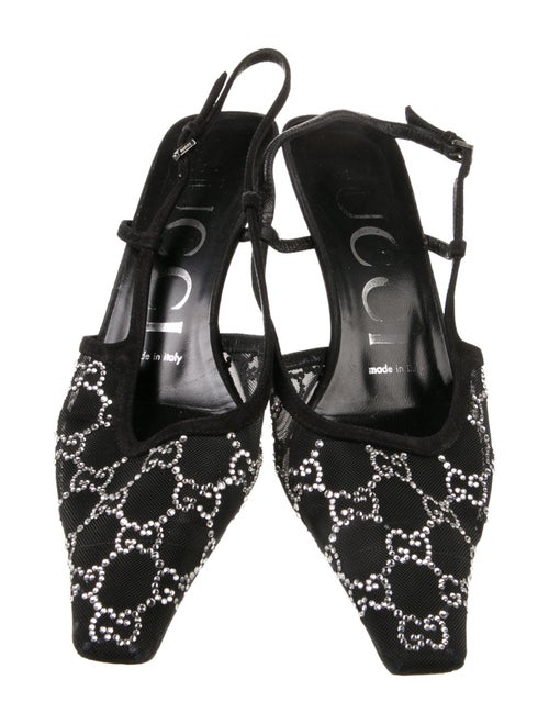 Gucci GG Logo Mesh Slingback Pumps