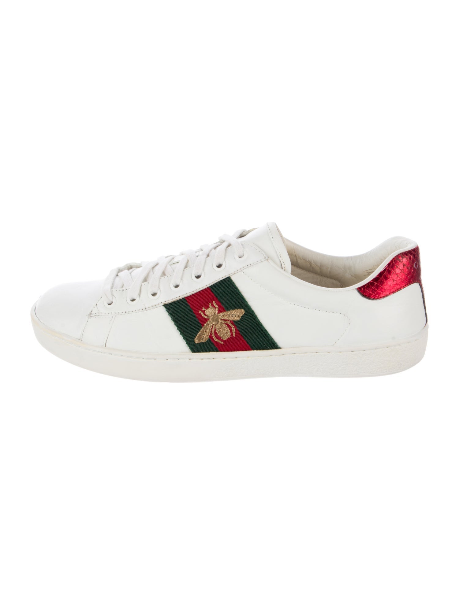 Gucci Web Accent Leather Sneakers