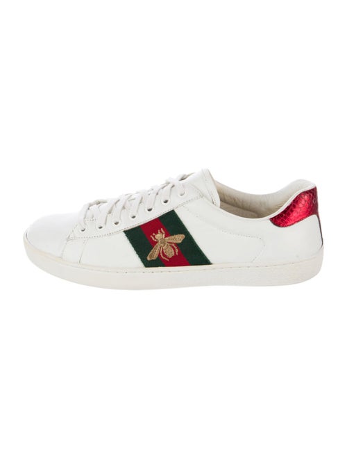 Gucci Web Accent Leather Sneakers
