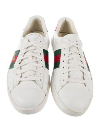 Gucci Web Accent Leather Sneakers