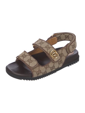 Gucci GG Canvas Canvas Slingback Sandals