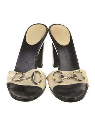 Gucci Horsebit Accent Patent Leather Slides