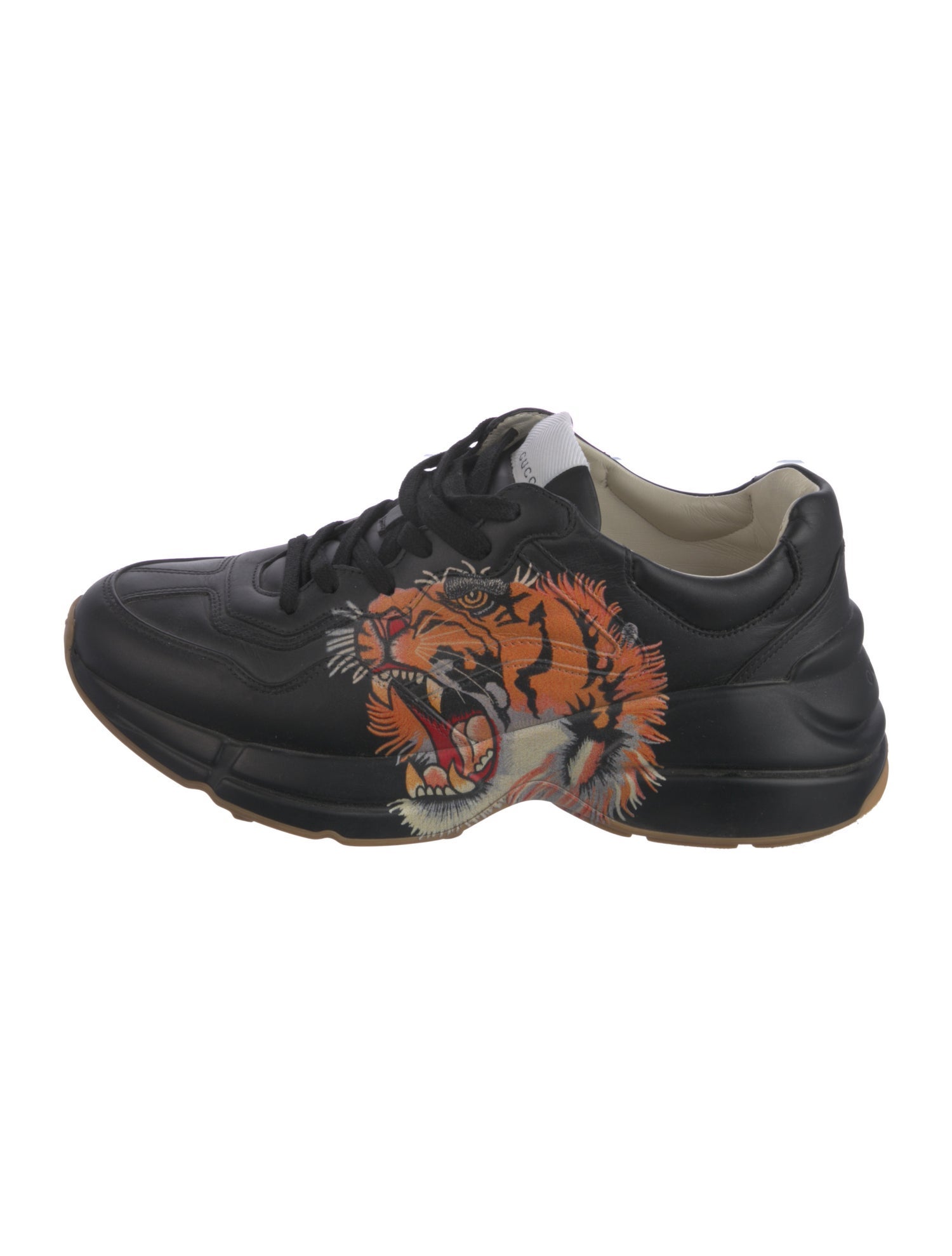 Gucci Tiger Head Accent Leather Sneakers