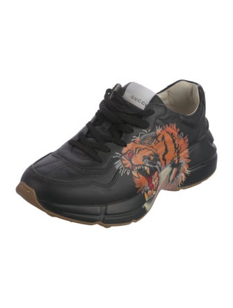 Gucci Tiger Head Accent Leather Sneakers