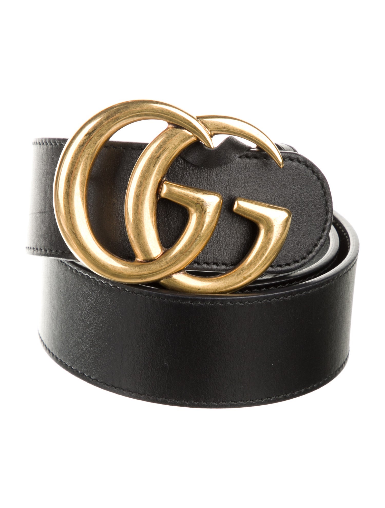 Gucci Double G Logo Leather Belt