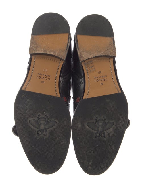 Gucci Bee Accent Leather Lace-Up Boots
