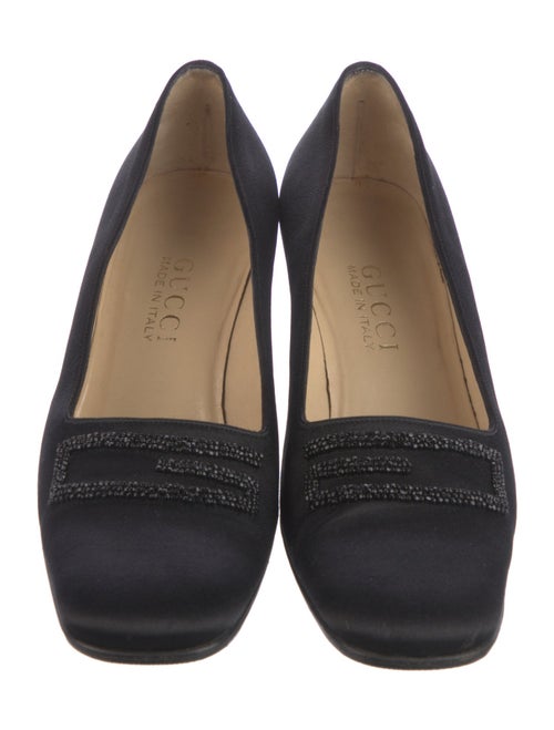 Gucci Satin Beaded Accents Pumps