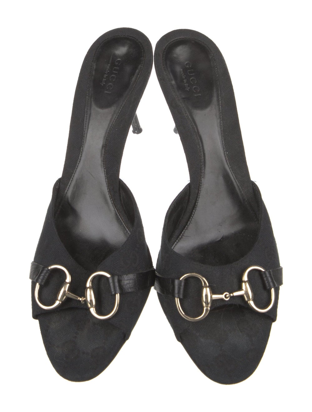 Gucci Canvas Slides Black GG Canvas & Horsebit Ac… - image 3