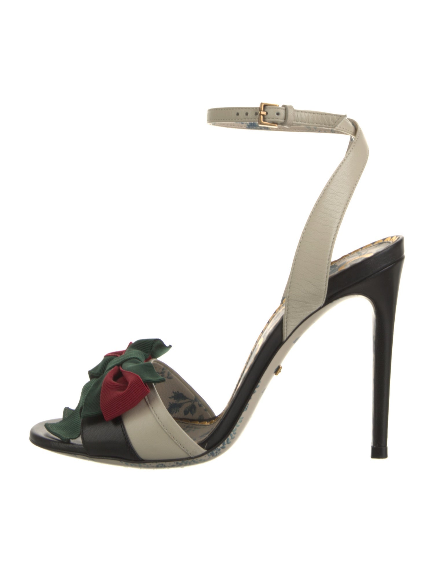 Gucci Web Accent Leather Sandals