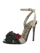 Gucci Web Accent Leather Sandals
