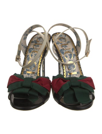 Gucci Web Accent Leather Sandals