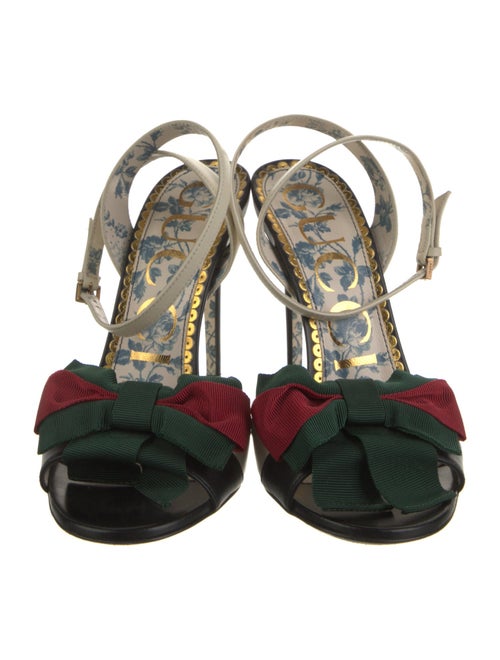 Gucci Web Accent Leather Sandals