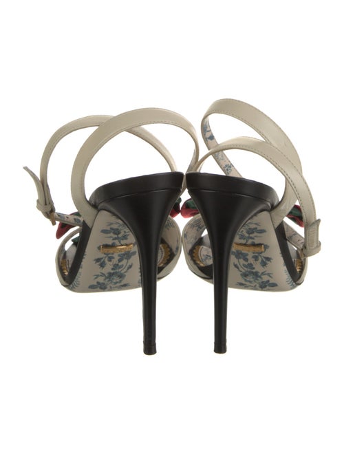 Gucci Web Accent Leather Sandals