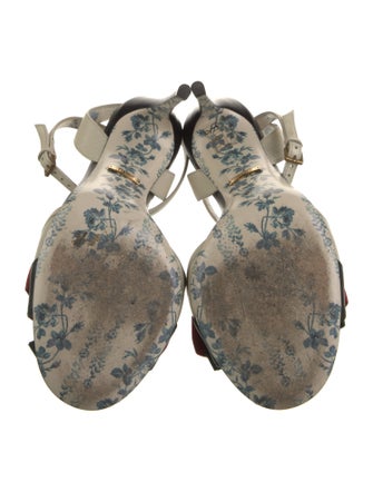 Gucci Web Accent Leather Sandals