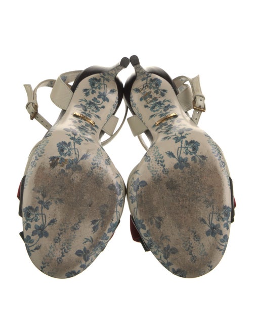 Gucci Web Accent Leather Sandals