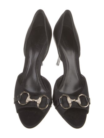 Gucci GG Canvas Satin D'Orsay Pumps