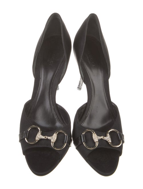 Gucci GG Canvas Satin D'Orsay Pumps