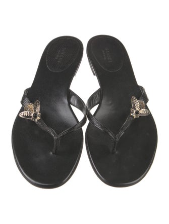 Gucci Horsebit Accent Leather Slides