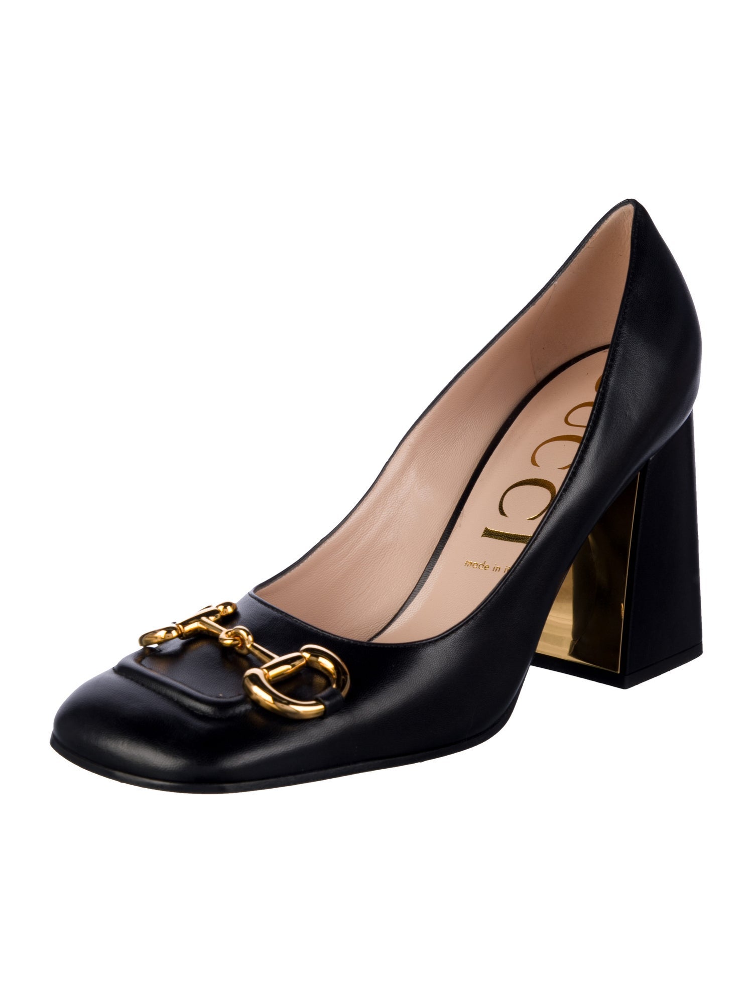 Gucci Horsebit Accent Leather Pumps