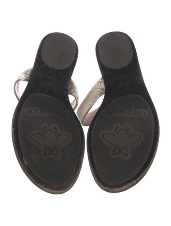 Gucci Double G Logo Leather Slides