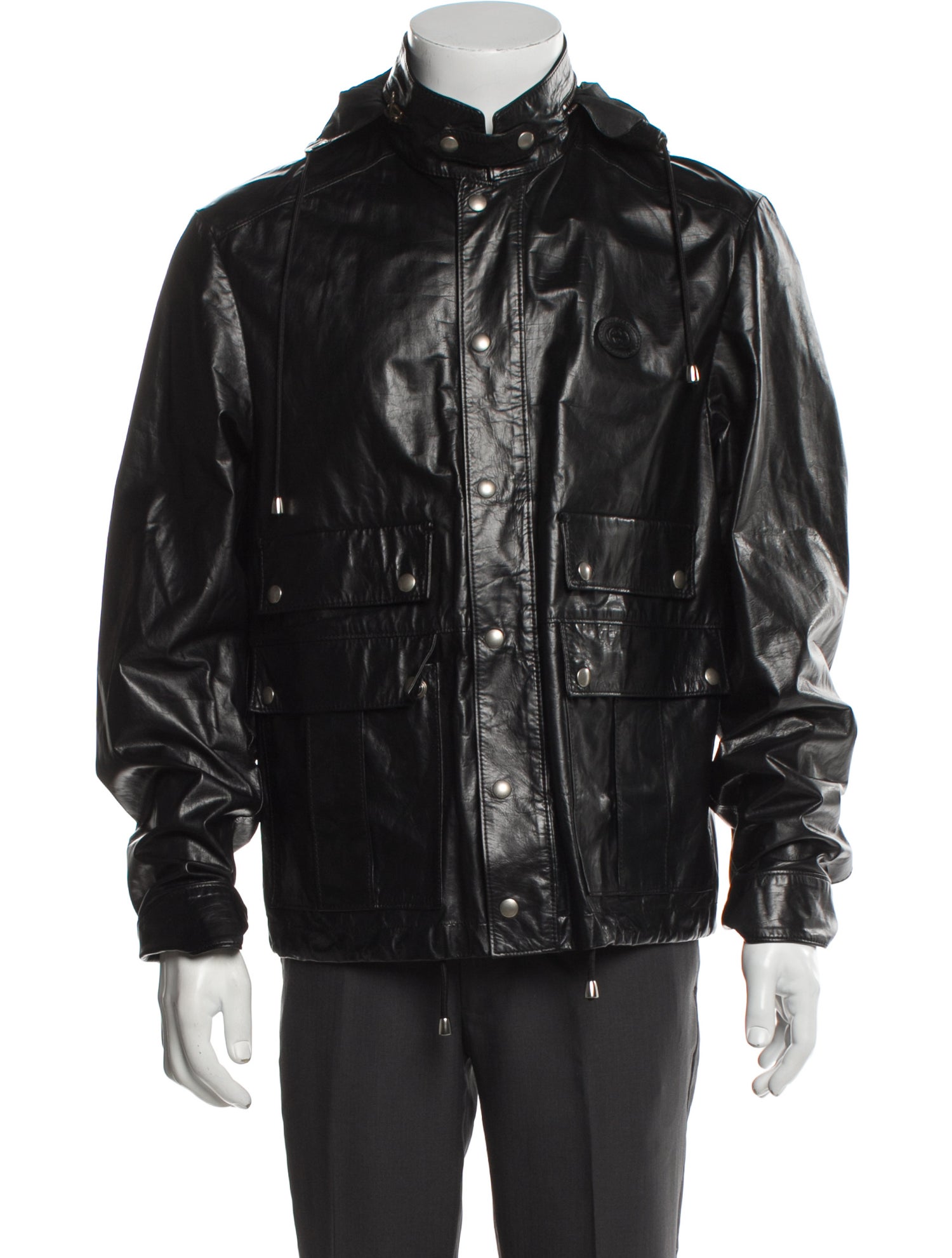 Gucci Web Accent Calfskin Utility Jacket w/ Tags