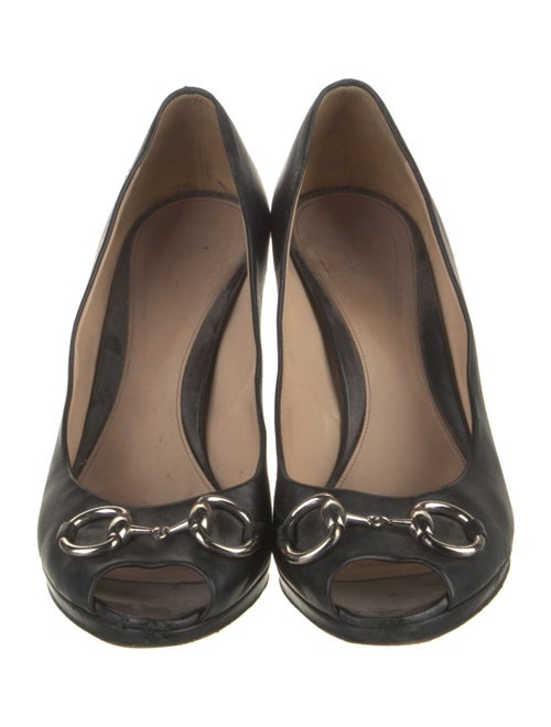 Gucci Horsebit Accent Leather Pumps