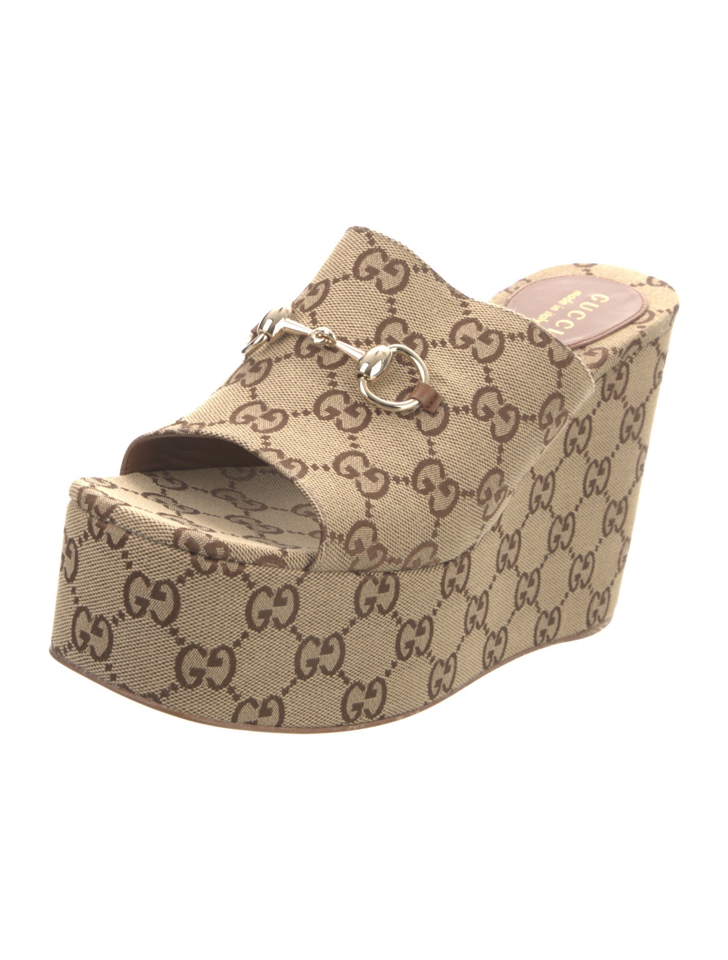 Gucci Canvas Printed Slides