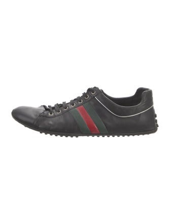 Gucci Web Accent Leather Sneakers