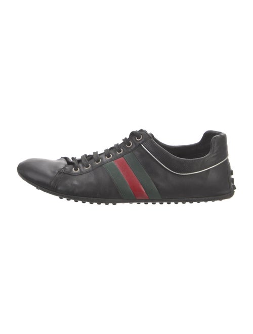 Gucci Web Accent Leather Sneakers