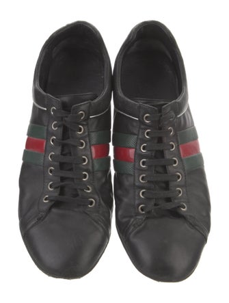 Gucci Web Accent Leather Sneakers