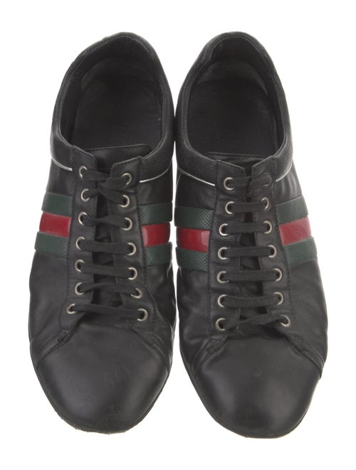 Gucci Web Accent Leather Sneakers