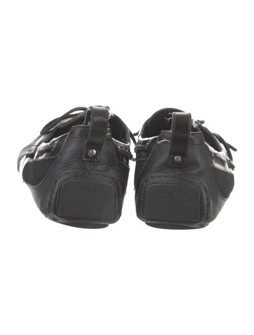 Gucci Web Accent Leather Boat Shoes