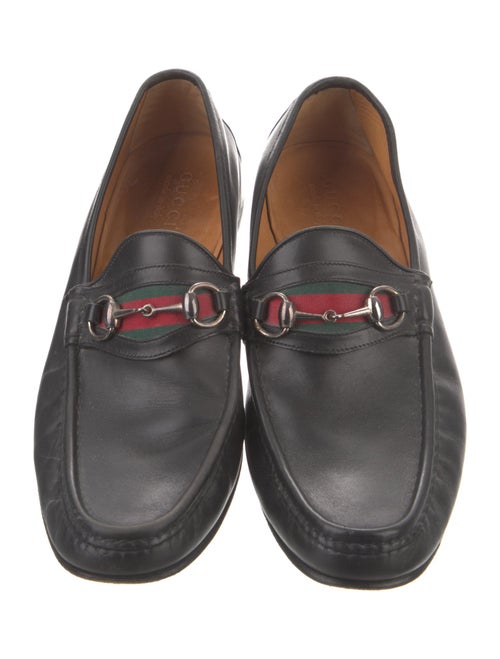 Gucci Web Accent Leather Dress Loafers