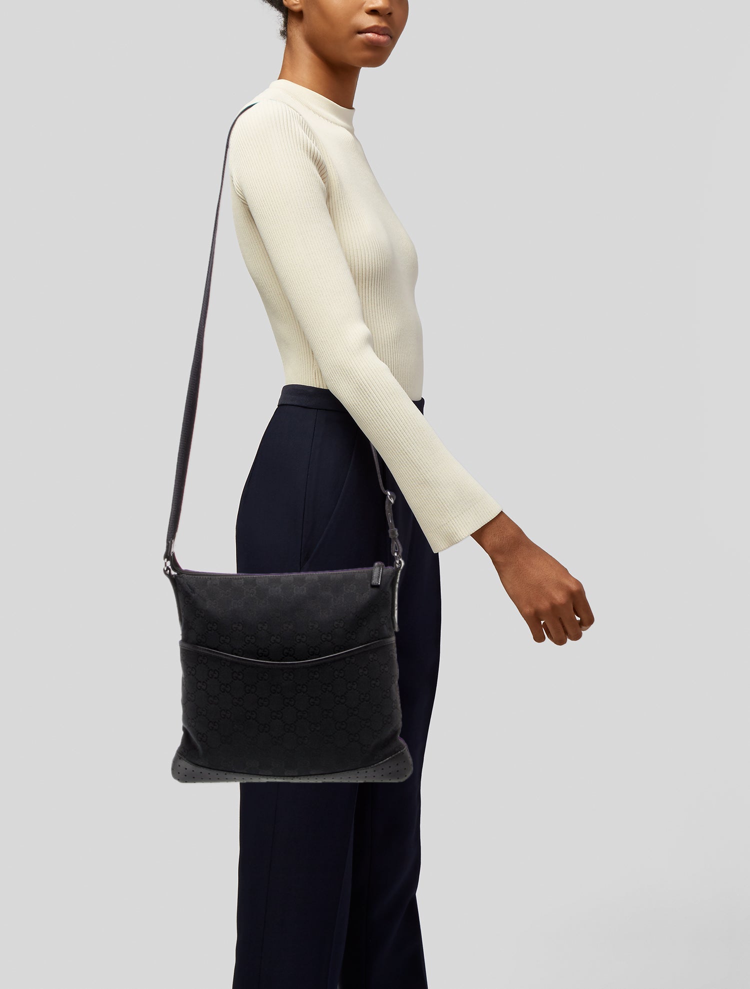Gucci GG Canvas Messenger Bag Vintage