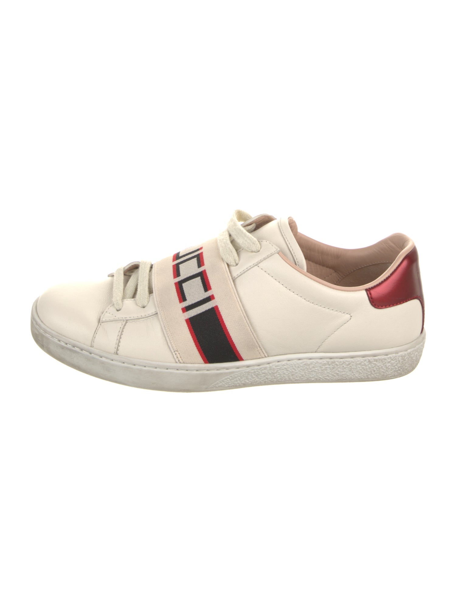 Gucci Web Accent Leather Sneakers