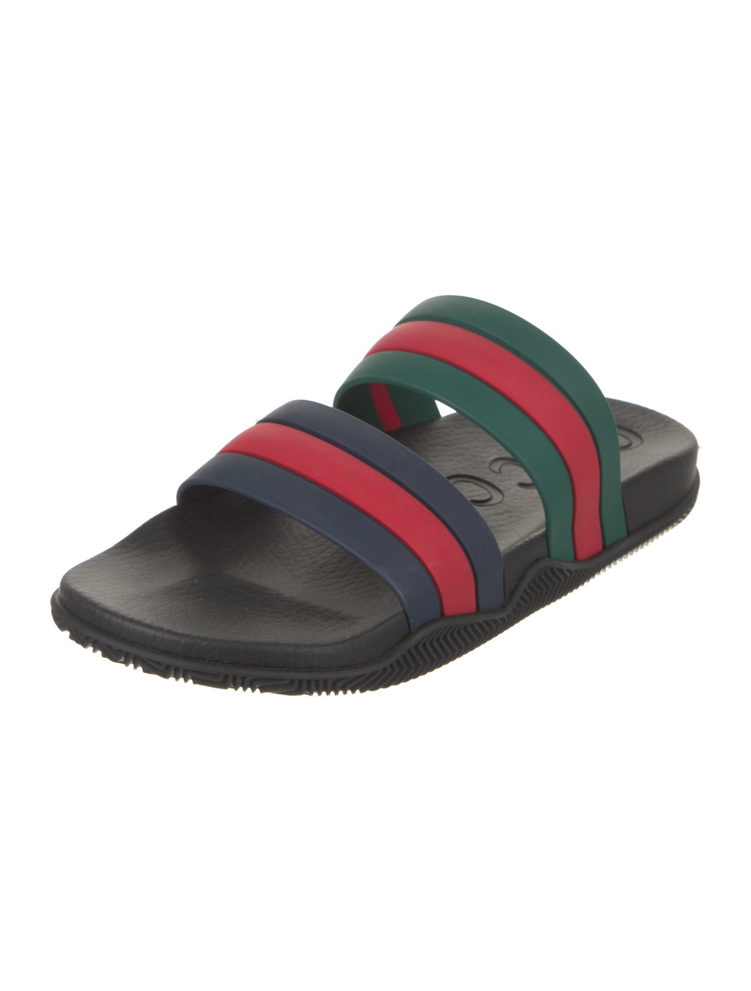 Gucci Rubber Colorblock Pattern Slides w/ Tags