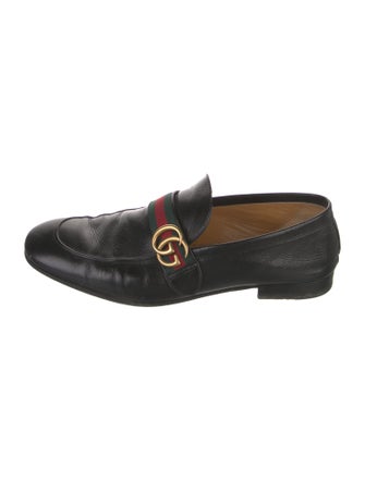 Gucci Web Accent Leather Dress Loafers
