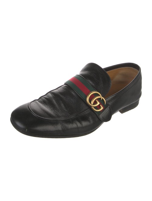 Gucci Web Accent Leather Dress Loafers